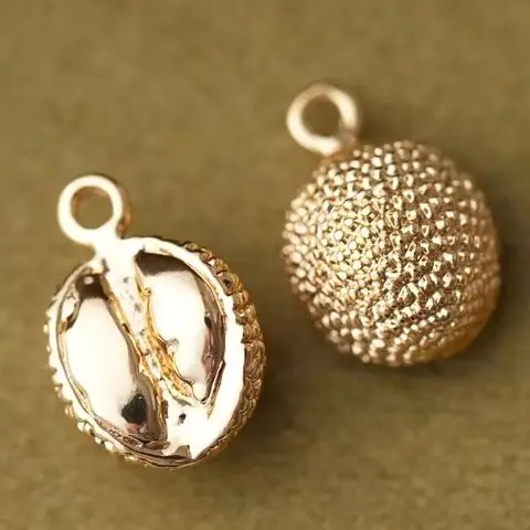 

2 шт. 10,3x7 мм медный кулон из настоящего золота с дурианом, забавные фрукты, милые ювелирные аксессуары ручной работы «сделай сам»