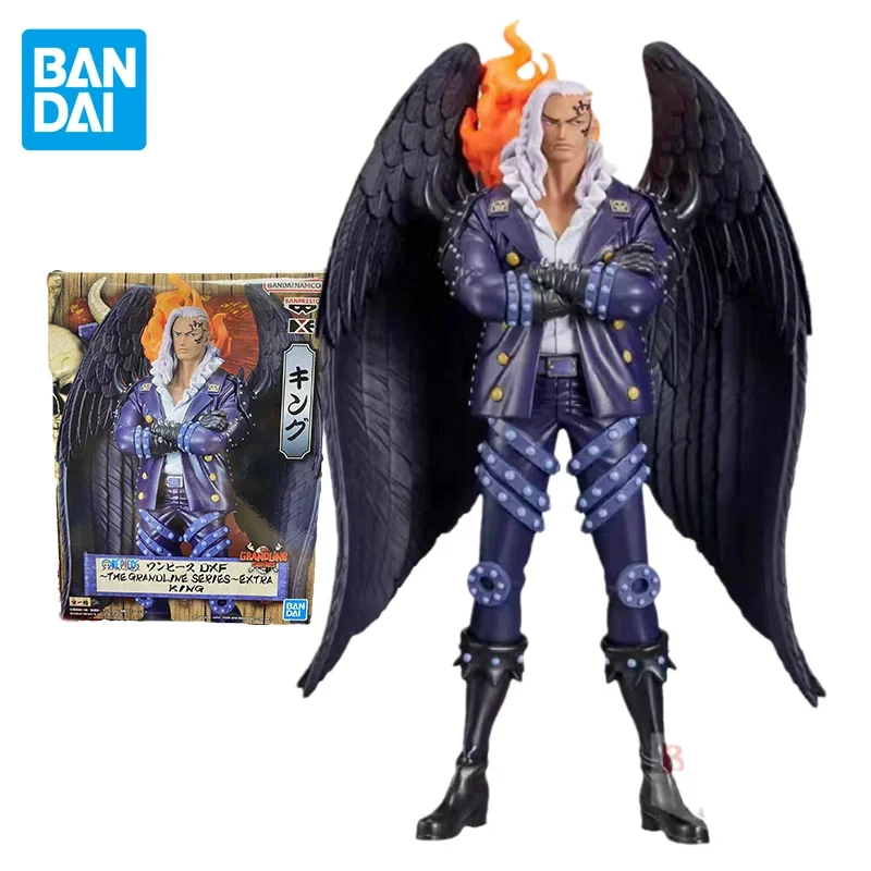 Bandai Originele Een Stuk Anime Figuur DXF EXTRA KONING Action Figure Speelgoed voor Kinderen Gift Collectible Model Ornamenten Poppen