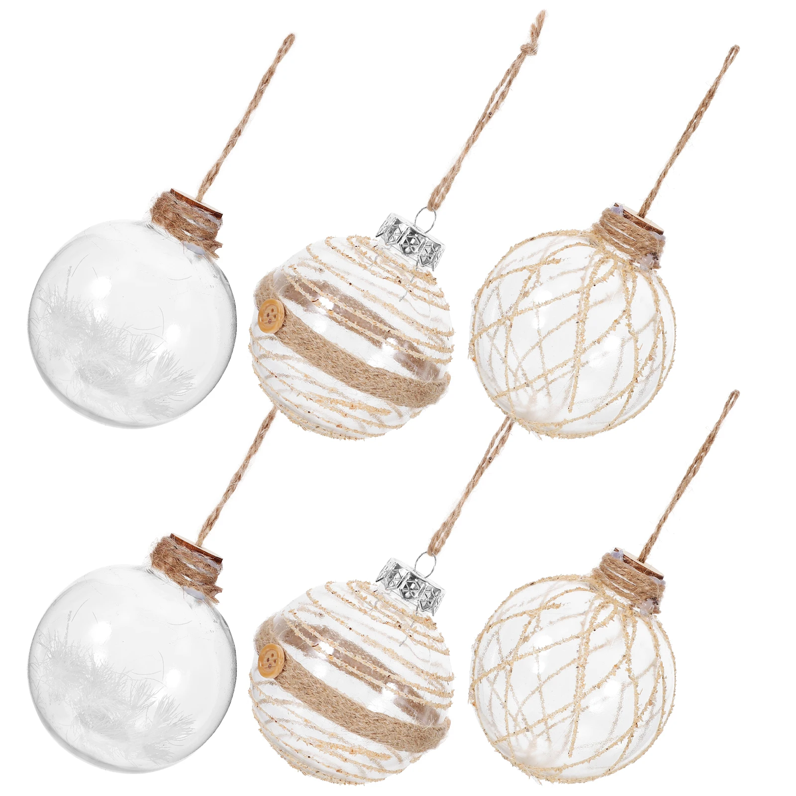 

6 Pcs Christmas Balls Ornaments Nutcracker Decorative The Pet for Clear