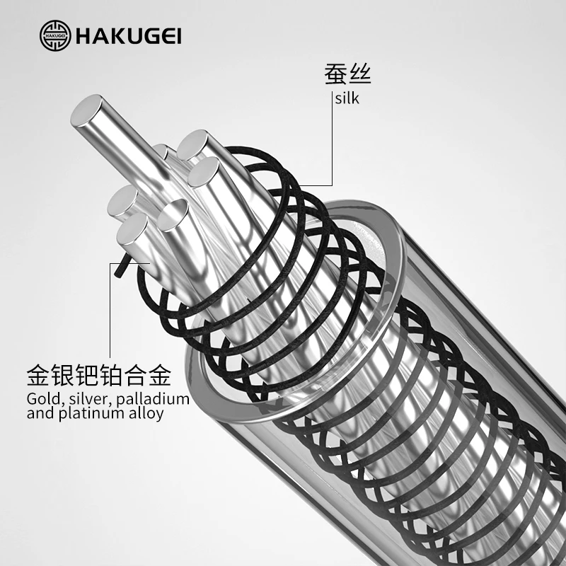 HAKUGEI Silence Queen Audio Cable Upgrade Line 0.78mm Silver Copper Alloy Oxygen Copper MMCX Connector Gold Silver Palladium Pla