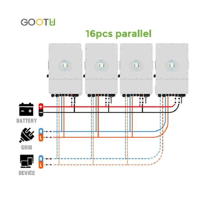 DEYE 3 Phase Hybrid Solar Inverter 8KW 10KW 12KW 200-650V Frequency Droop Control LCD Dispaly Built-In WIFI Parallel