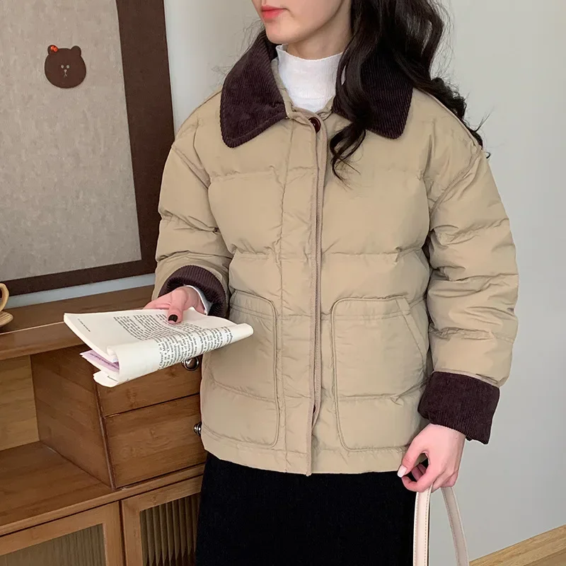 2024 New Short Korean Style Women's Winter Loose Cotton Coat Thickened Small Fragrant Cotton Coat Trendy Fashion Jacket