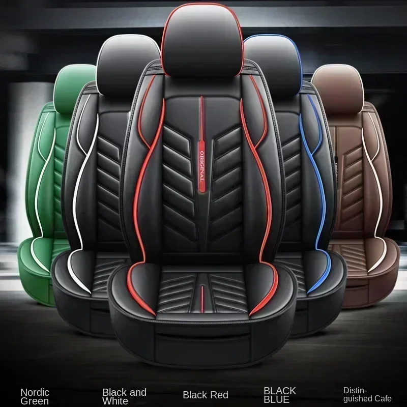 لسيارة شيفروليه سيلفرادوف غطاء مقعد السيارة عالي الجودة مقاوم للماء ومقاوم للاهتراء من الجلد الصناعي الناعم بالكامل 5 غطاء مقاعد