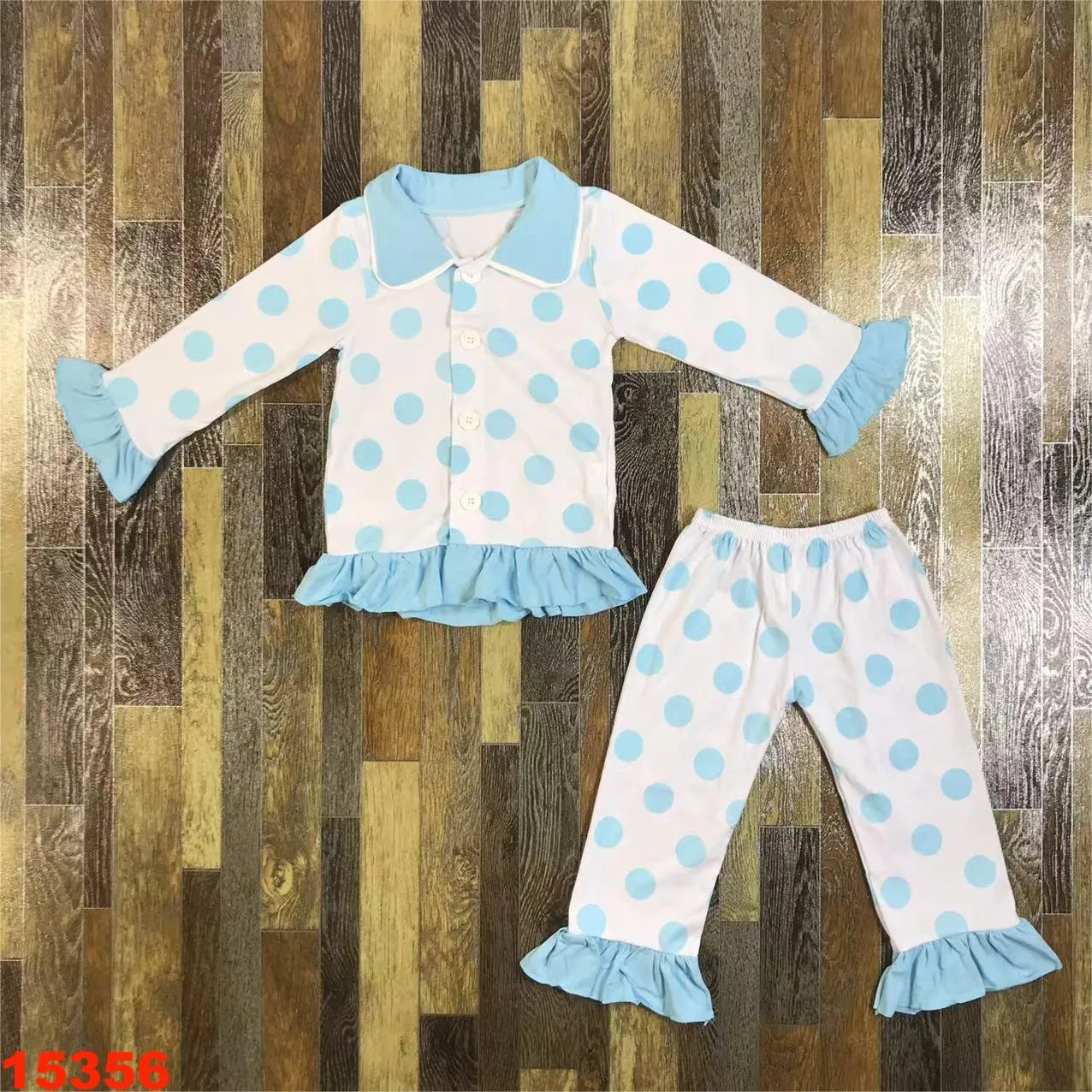 Blue  Pajamas Set Baby 0-12 Years Old Childrens Clothes Boys Girls Baby Autumn Long Cotton