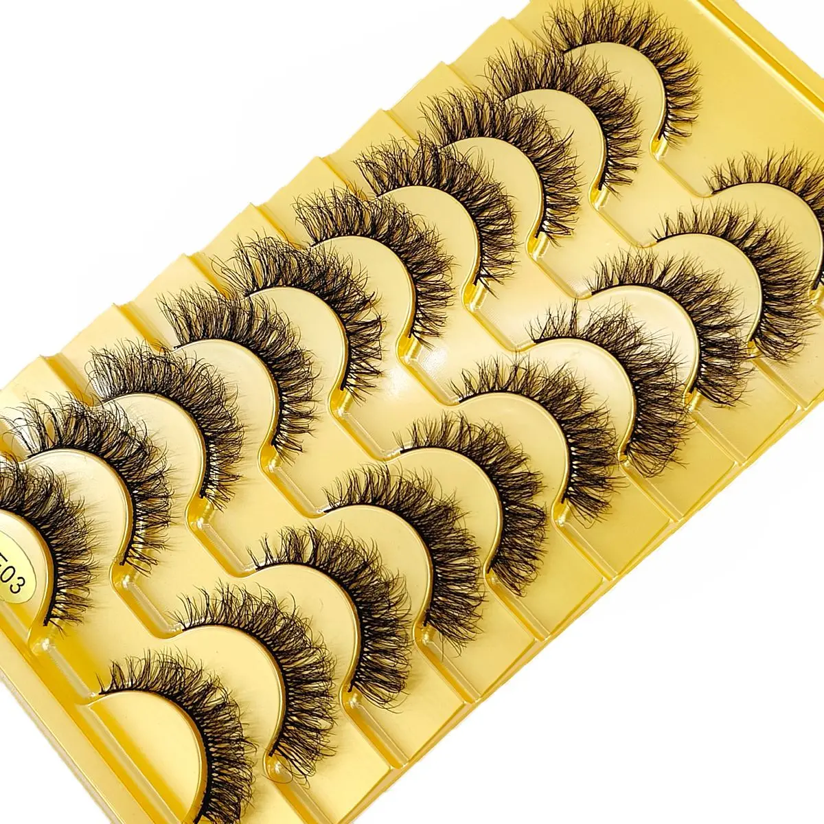 HBZGTLAD 10 Paar falsche Wimpern, Katzenauge, flauschige künstliche Nerzwimpern, dünne Wimpern, dramatische lange, dicke Volumen-Nerz-Falsche Wimpern – Detail 4