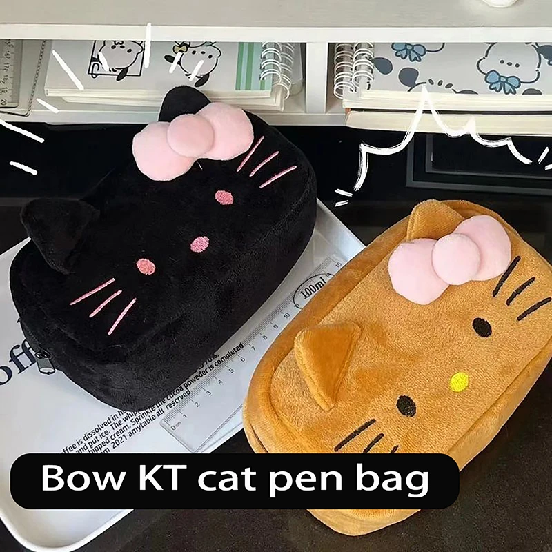 1Pc Anime Sanrio Figure Hello Kitty Plush Pencil Case Bag Pencil Eraser Kawaii Students Children School Supplies Kid Gift Toy