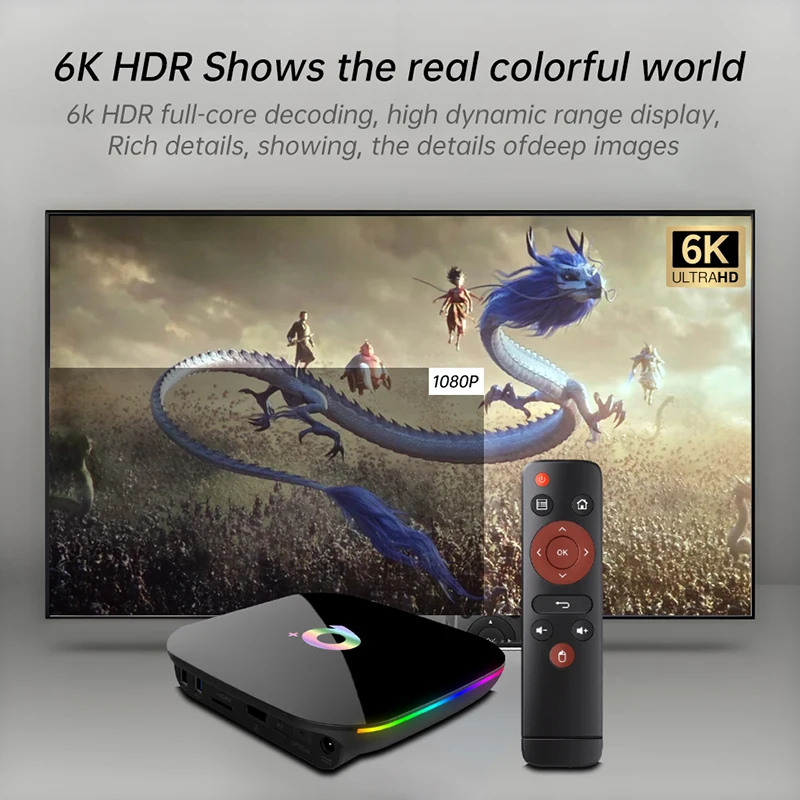Q TV Box Android 10 Allwinner H616 6K 2.4GWiFi Google Assistant Mendukung Streaming Media Player Set-top Box Multi Bahasa