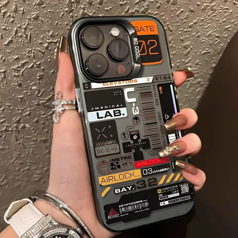 Funda de teléfono con estampado de etiquetas a la moda para iPhone 17 16 11 15 14 13 12 Pro Max 16 Plus XS X XR 16E 17 Air, funda trasera a prueba de golpes