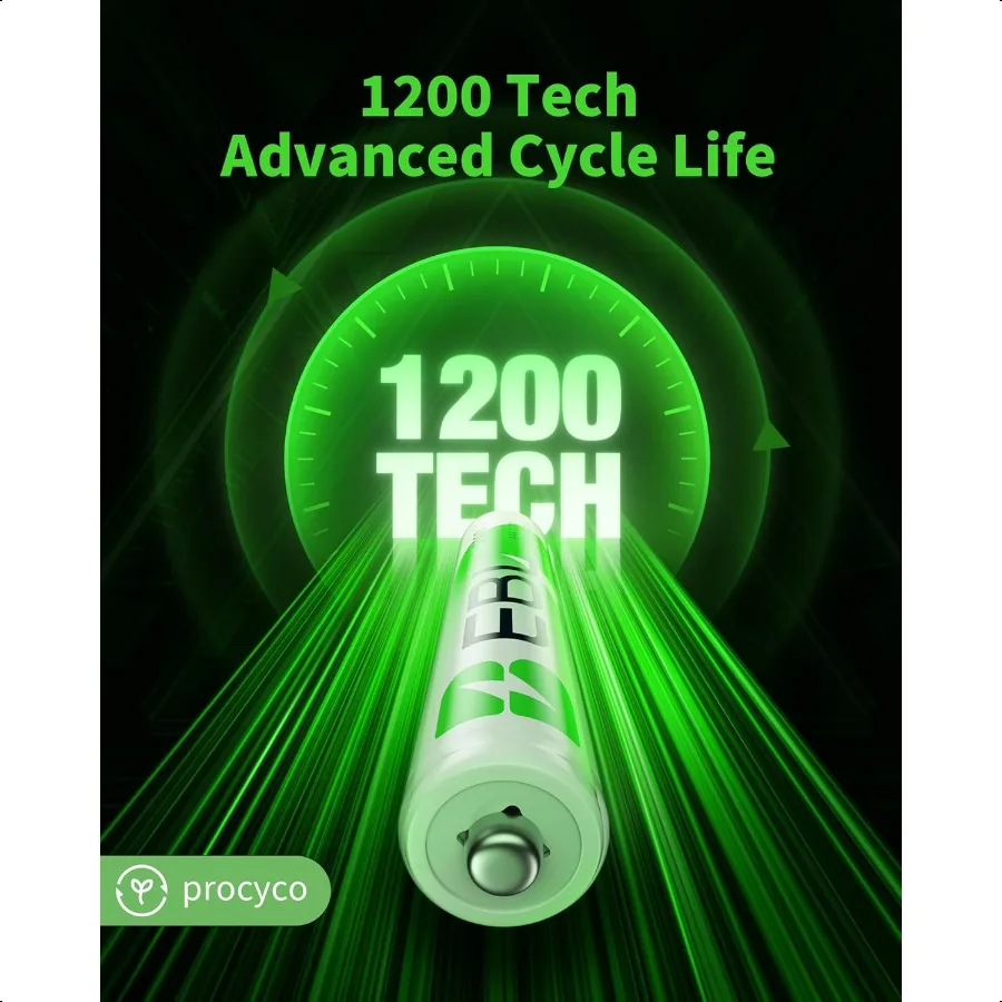 بطاريات AAA قابلة للشحن 1100 مللي أمبير NiMH AAA بطاريات قابلة للشحن 12 حزمة