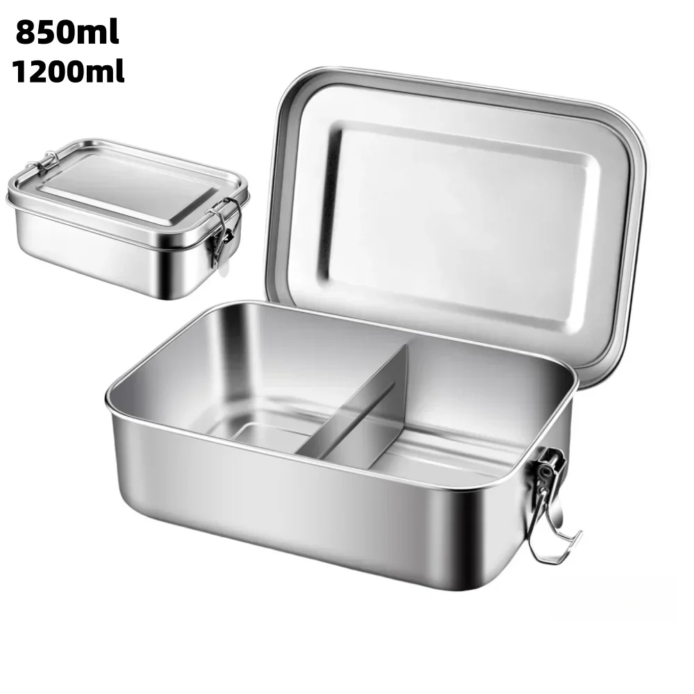 Bento-Lunchbox aus Edelstahl für Kinder und Erwachsene, tragbarer, auslaufsicherer Aufbewahrungsbehälter für die Zubereitung von Mahlzeiten, spülmaschinenfest, gefrierschrankfest