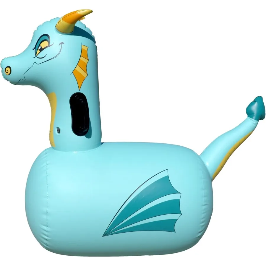 ألعاب Hearthsong Hop N Go القابلة للنفخ على شكل تنين أزرق نطاط لركوب الخيل للأعمار من 5 سنوات فما فوق - ألعاب القفز على الحيوانات #2