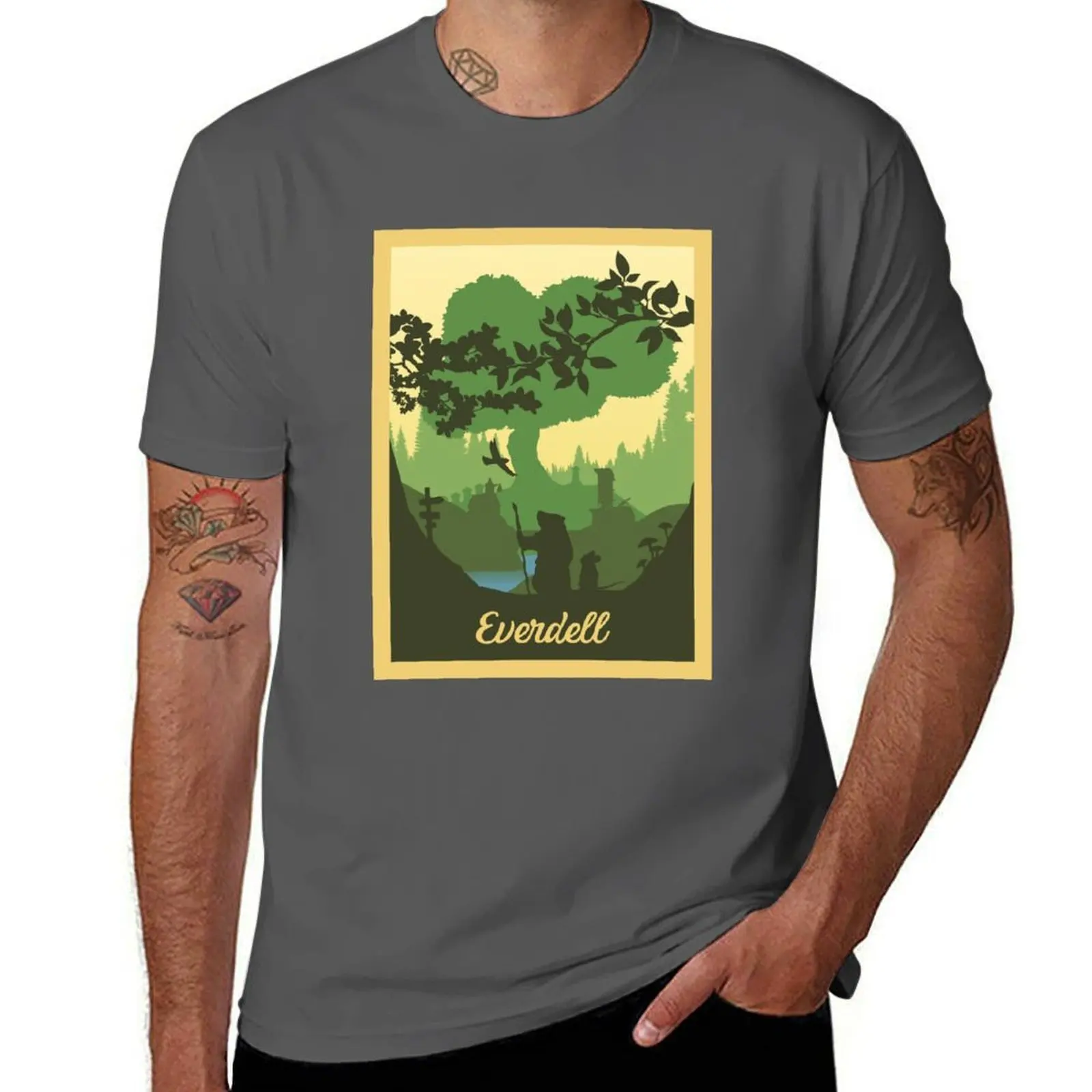 

Game (Authorised) Minimalist Style - Travel - Poster Everdell Art Board Games - Board T-Shirt Work Outdoor T-Shirt for Men