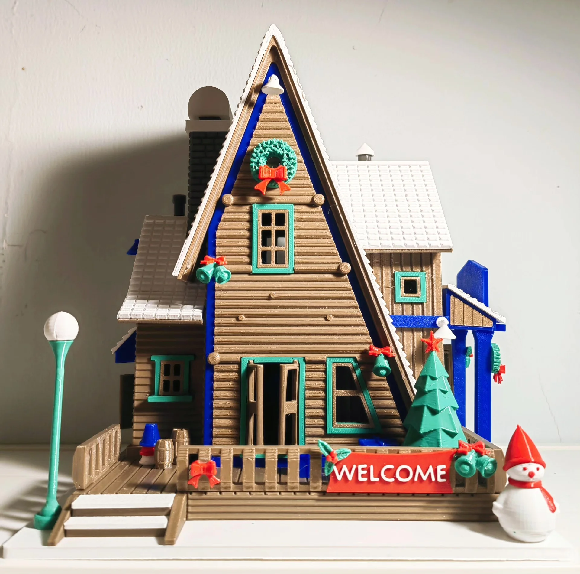 3D Printed Glow Christmas House, Controllable LED Lights, Openable Doors & Windows, Creative Holiday Gift