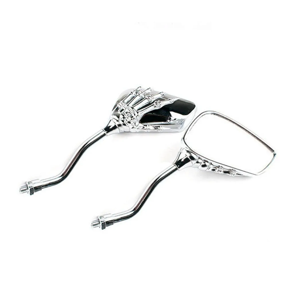 2 Pcs Universal Motorcycle Rearview Mirror With Screw Aluminium Alloy Scooter Skeleton Hand Refit Motorbike Side Mirrors