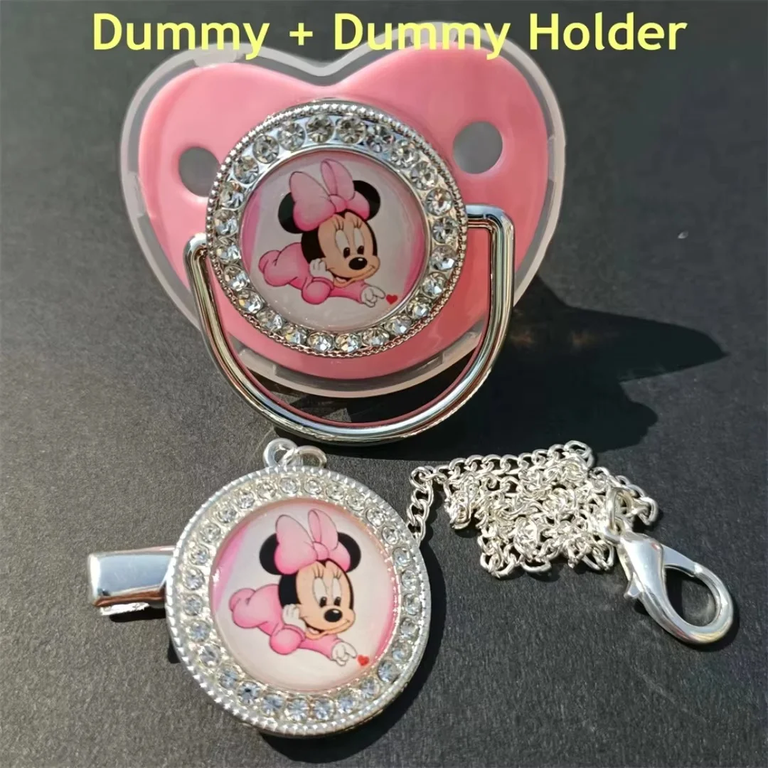 [New pacifier designed for baby girls] Luxury Diamond baby pacifier Teaser Baby pacifier with dust cap for newborns chupeter