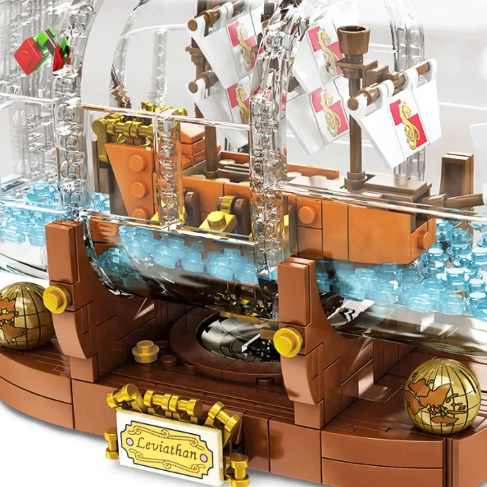 1078pcs Light Technic Idea Ship In A Bottle Compatible Lepining 21313 Building Blocks Bricks Toys for Children Christmas Gift