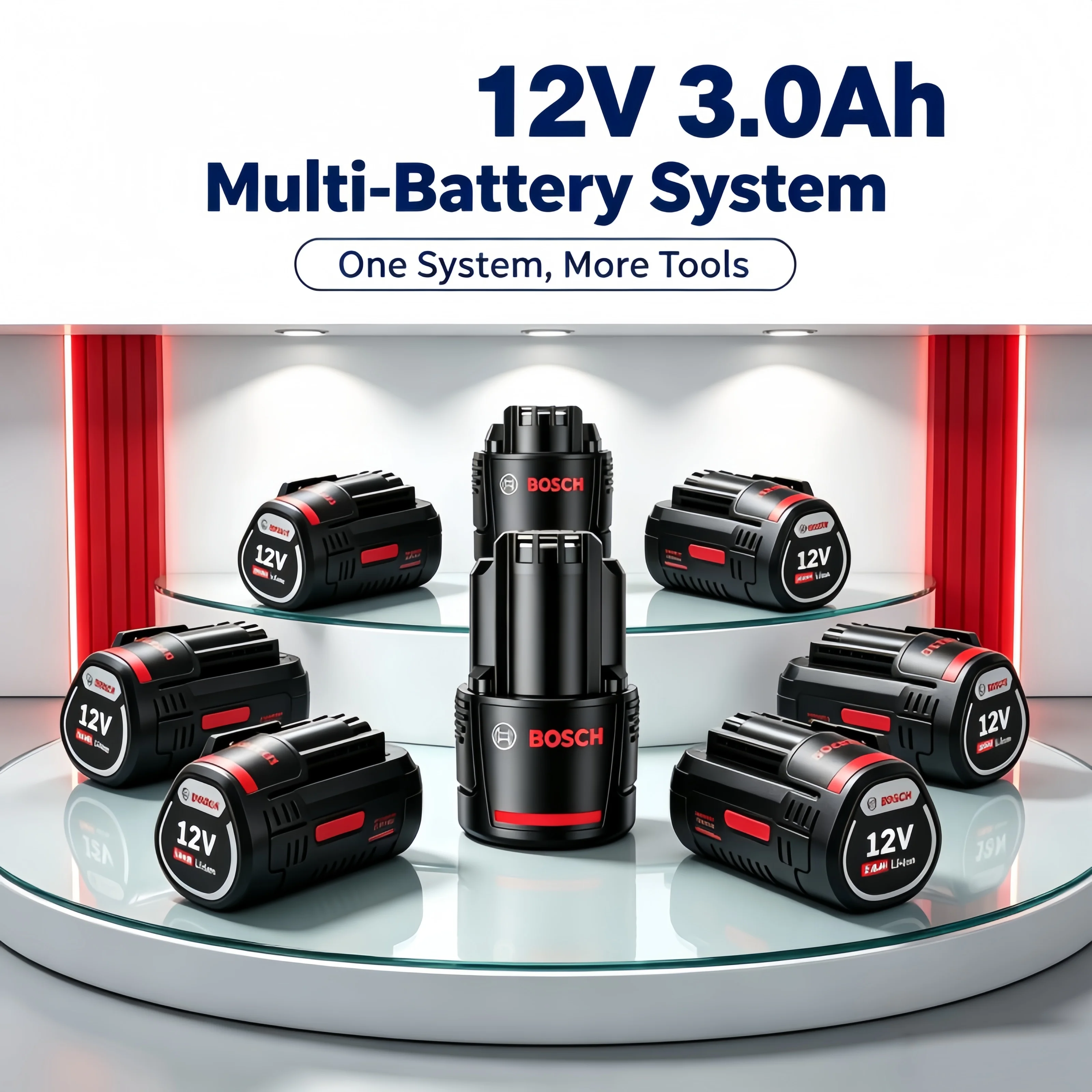 Original Bosch 12V Battery 3000mAh BAT411 Lithium Ion Battery BAT411A BAT412 BAT412A BAT413, Multi Safety Protection