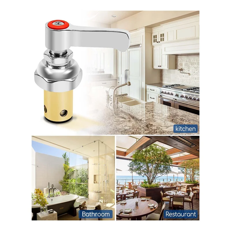 

Handle Stem Assembly Fits For Brass Faucets Replace,Blue-Cold And Red-Hot Side Spindle Assembly Valve Replacement Part