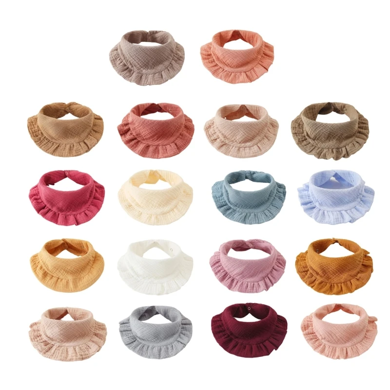 

Practical Fedding Bib for Baby Muslin Neckerchief Soft Absorbent Drooling Bib