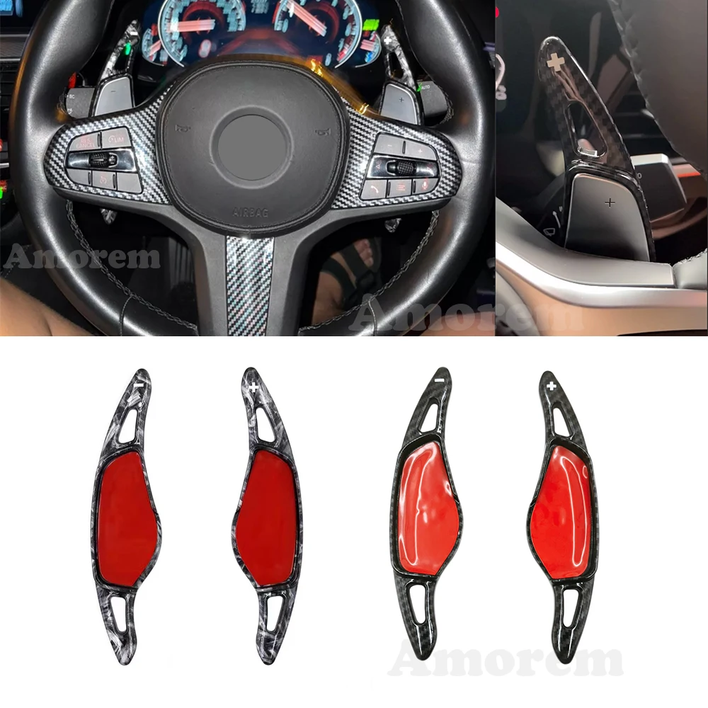 Carbon Fiber Print ABS Paddle Shift For BMW G30 G11 G12 X3 G01 X4 G02 F90 X5 G05 G20 G21 G30 G31 G32  Steering Wheel Decoration