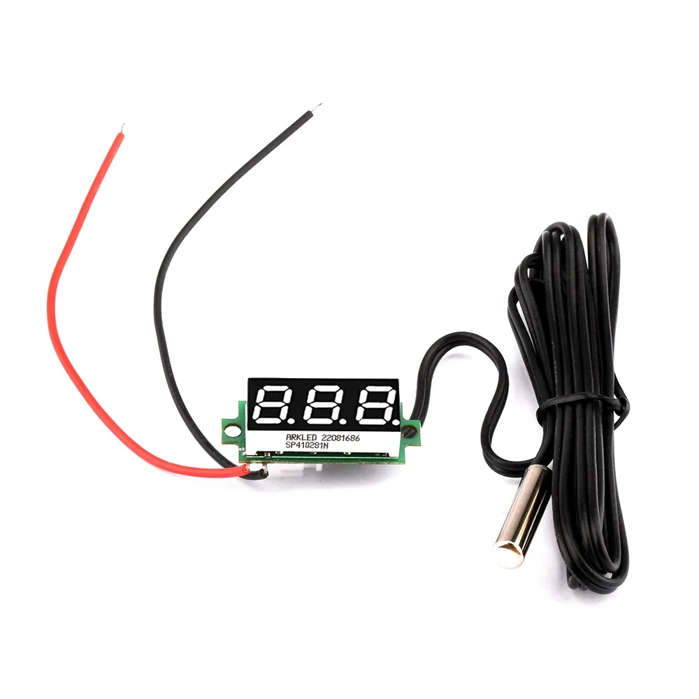 DC 12V 24V Mini Digital LED Thermometer for Car Temperature Monitor Panel Meter Measuring Range -50-125C With Temperature Probe