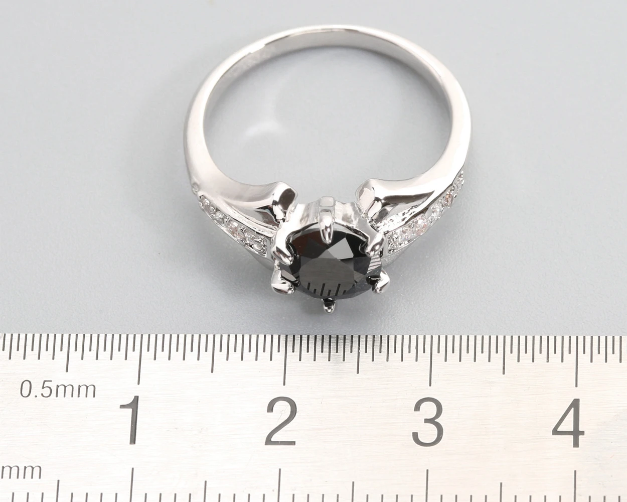 6*6mm Black Onyx 925 Sterling Silver Ring Q0797-O