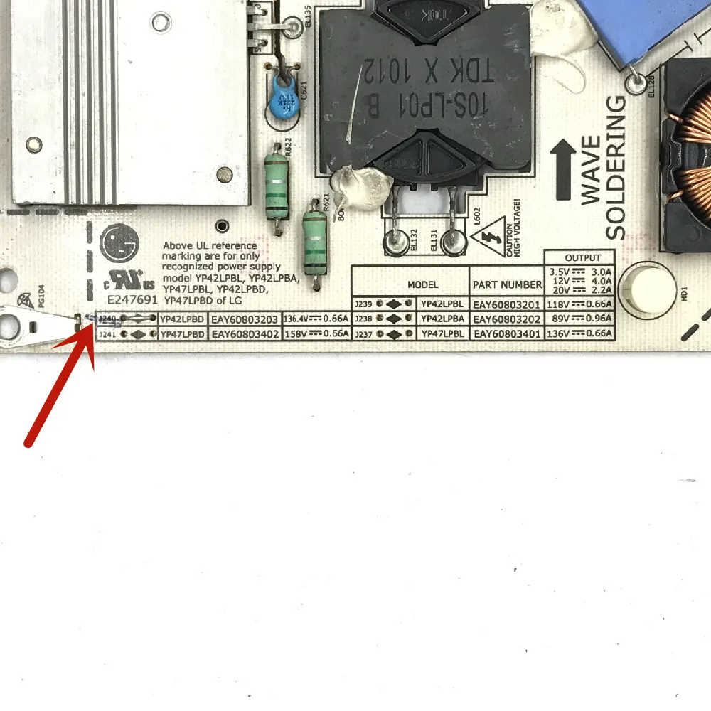 EAY60803203 YP42LPBD Original Power Card Power Supply Board for TV 42LX6500 47LX6500 TV Professional TV Accessories Power Board