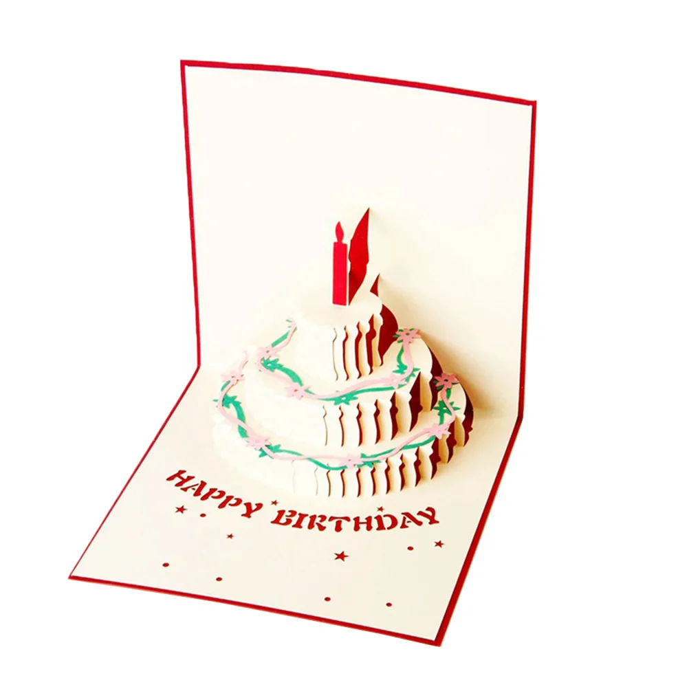 DIY Card Paper Greeting Wedding Birthday Cake Music Light up Cards 3D Happy Button Jam Gift Paperboard Blessing