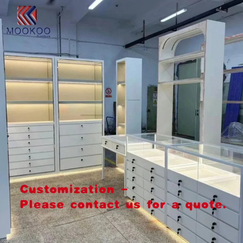 

Элитные белые витрины для ювелирных изделий с LED-подсветкой для ювелирных магазинов