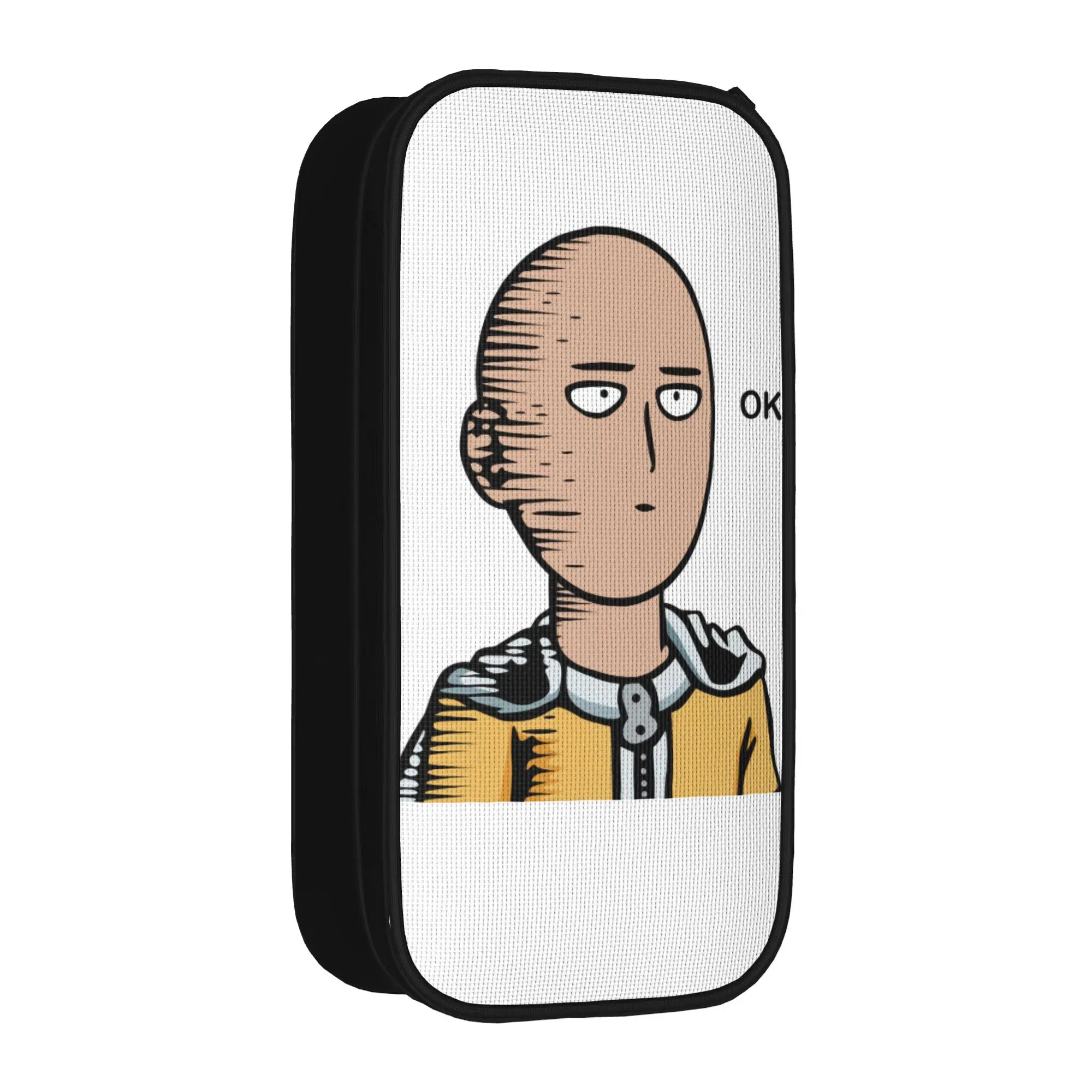 New One-Punchs-Man Pencil Cases Anime Saitama Pencilcases Kids Large Storage Bag Office Zipper Stationery