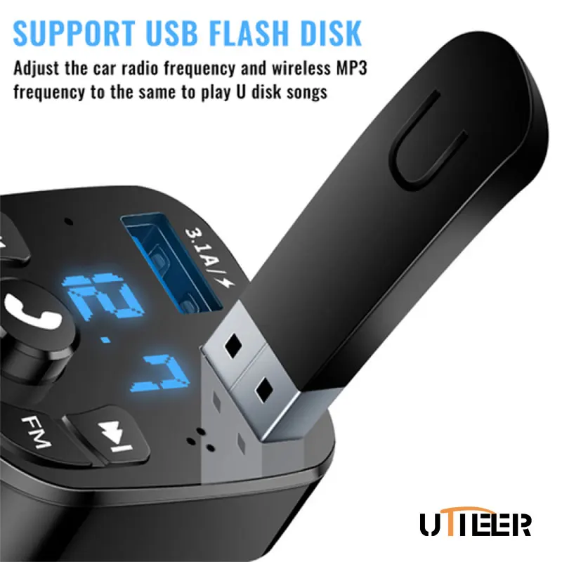 Car Bluetooth MP3 Player Car FM Transmitter Car Hands-Free Car Phone Music U Disk