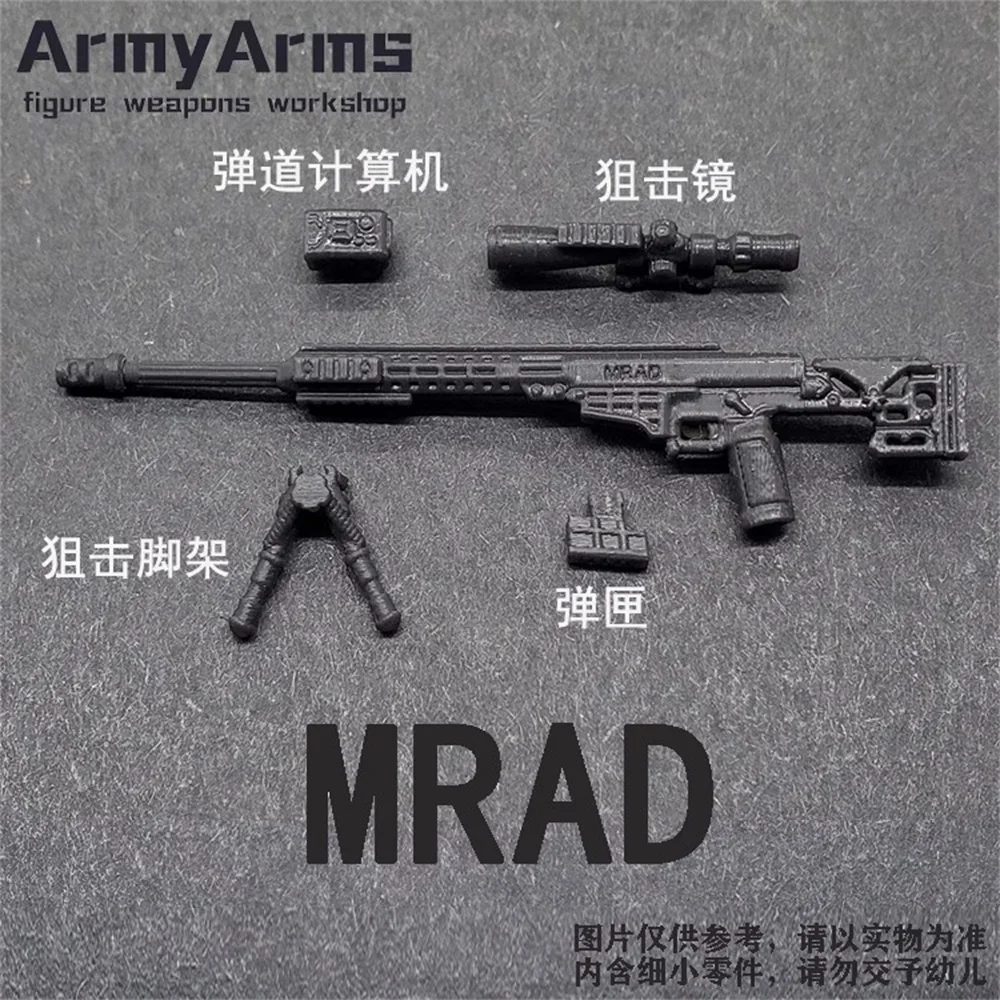 ArmyArms 1/50 Soldaat Pop Scène Props 5.5 CM MRAD Gun Plastic Model Speelgoed Voor Action Figure Op Voorraad