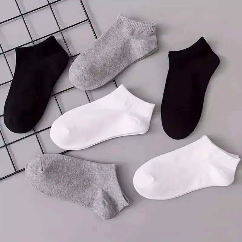 7pairs Men's and women's socks，Breathable and lightweight，Moisture Wicking，Simple and Versatile，Solid Color