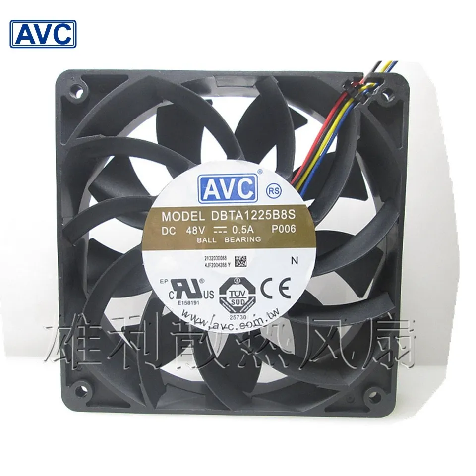 

For AVC new DBTA1225B8S 12CM 120mm 12025 48V 0.50A PWM cooling fan speed control switch 120*120*25mm