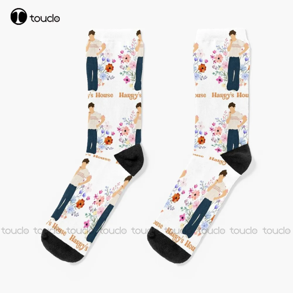 

Boy Floral Socks Harrys House Socks For Women 360° Digital Print Fashion Creative Leisure Funny Art Abstract Oil Painting Socks