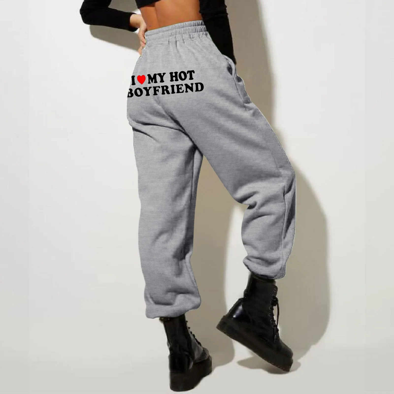 Women’s Fleece Lined Sweatpants Wide Straight Leg Pants Bottom Sweatpants Joggers Pants Workout High Waisted Yoga Pantlones