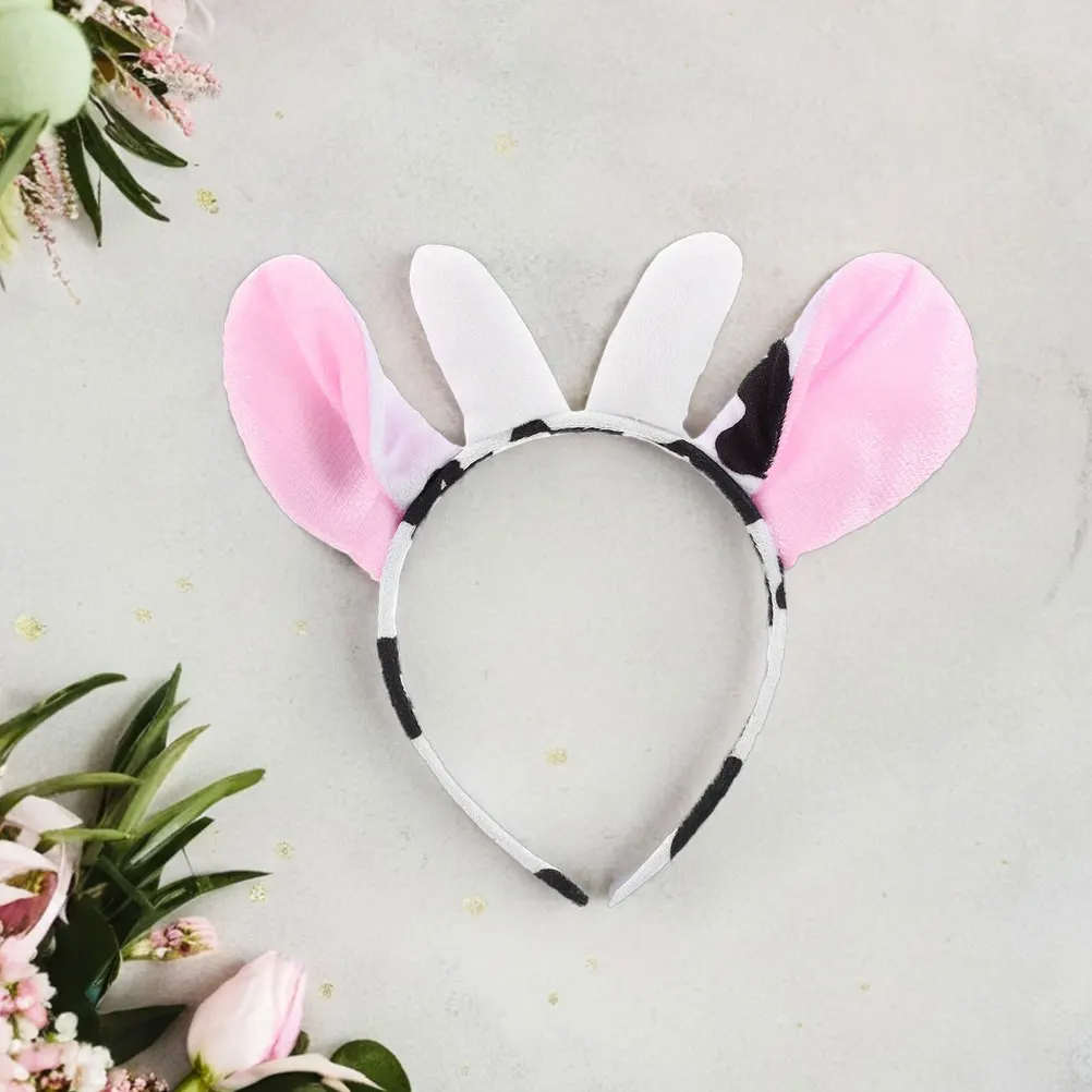 

2pcs Cow Ears Headband Animal Ear Headbands Adjustable For Women Kids Cosplay Costume Party Festival Halloween Carnival