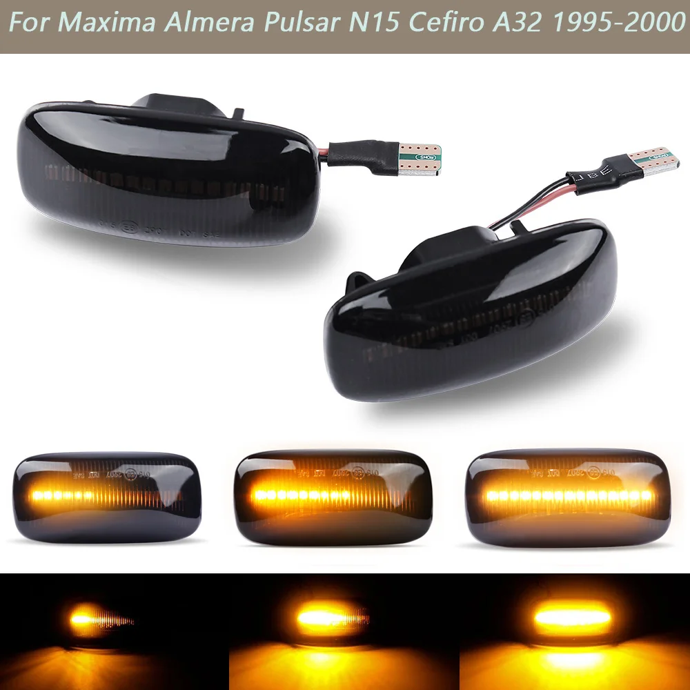 Car Dynamic LED Side Marker Light Turn Signal Light Blinker for Nissan Maxima Almera Pulsar N15 Cefiro A32 1995-2000