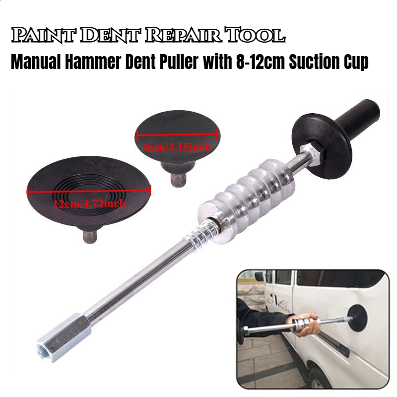 

Ручной молоток для удаления вмятин, портативный инструмент для ремонта вмятин на кузове автомобиля с присоской 8-12 см, комплект направляющих из листового металла, ручной молоток для вытягивания