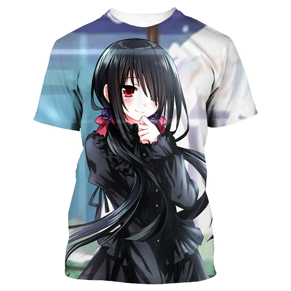 2024Summer Fashion 3d Anime Men's and Women's T-shirt Date A Live Casual Unisex Short Sleeve Comfortable Top Large Size 100-6XL