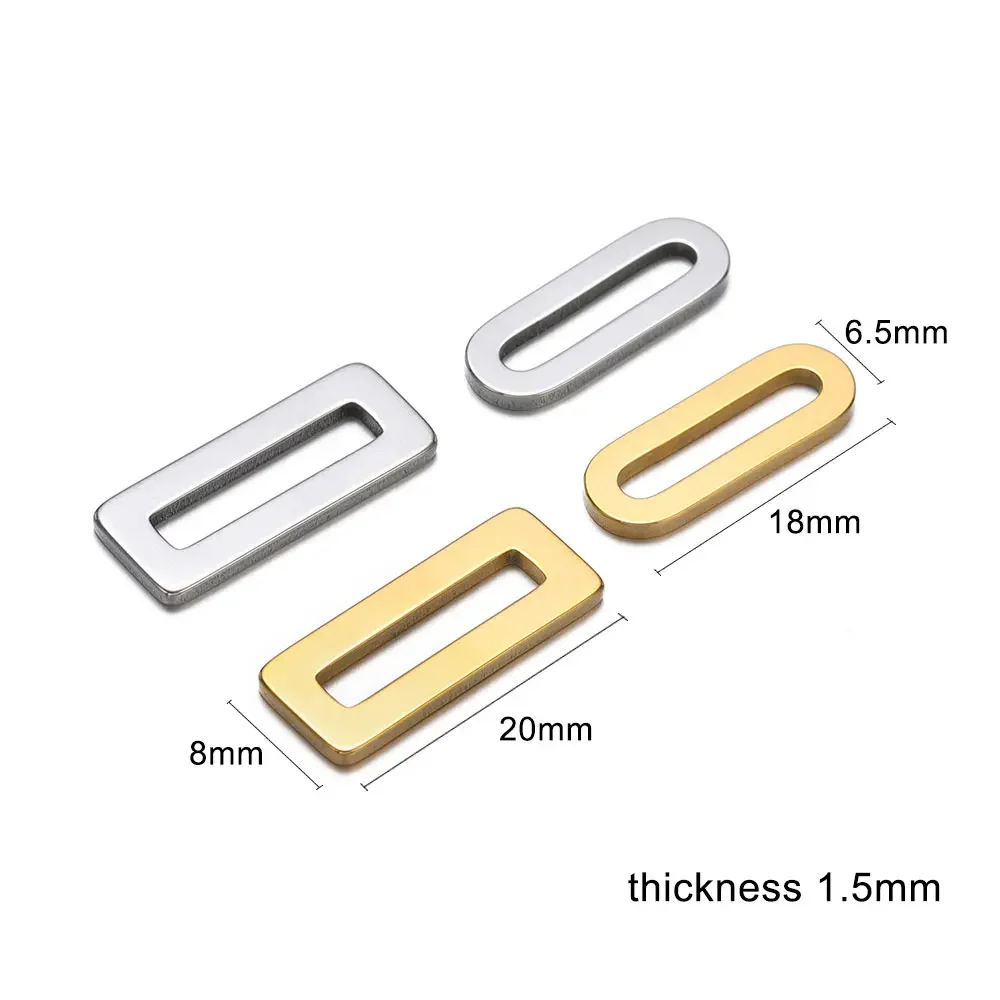 20Pcs Oval Rectangle Paperclip Charms Stainless Steel Charms For Necklace Bracelet Connectors Jewelry Making Wholesale