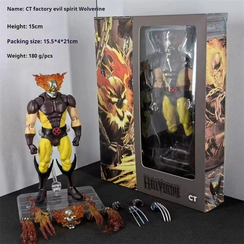 

Avengers Ct Factory Evil Spirit And Hellfire Anime Version X - Men Wolverine Action Figure Hellverine Model Kit Boy Toys Gift