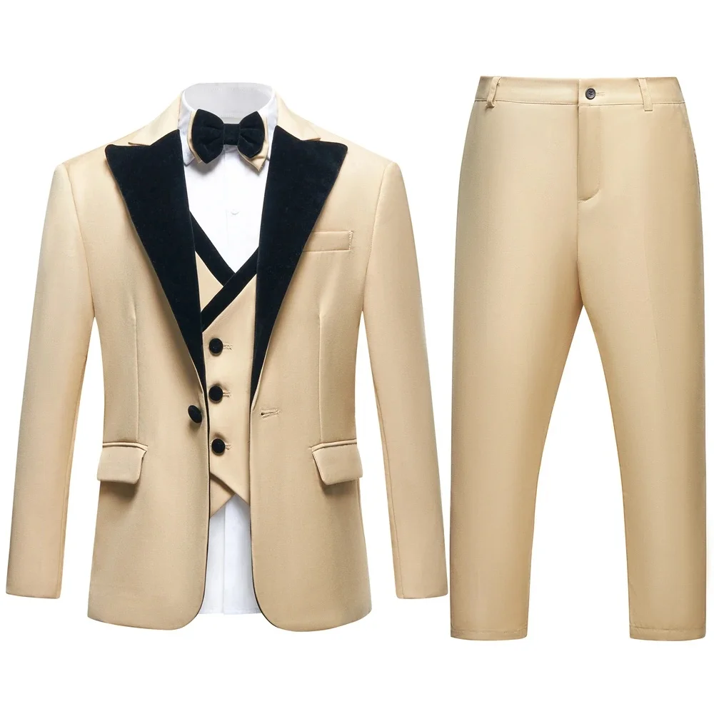 

Boy's Formal Suit Set 3Pieces Classic Kids Tuxedo Pants Sets One Button Suits Blazer Vest Pants Toddler