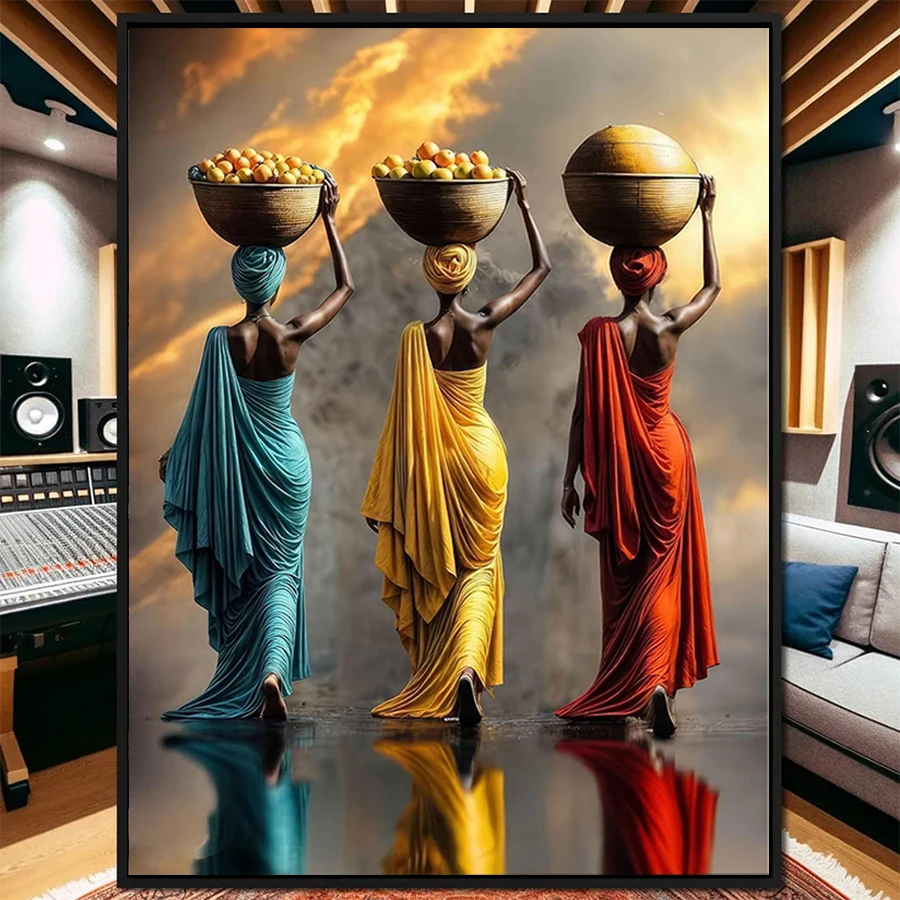 

Алмазная вышивка DIY: Женщины африканской этнической группы, полная алмазная мозаика, ручная работа, декор для взрослых, подарок