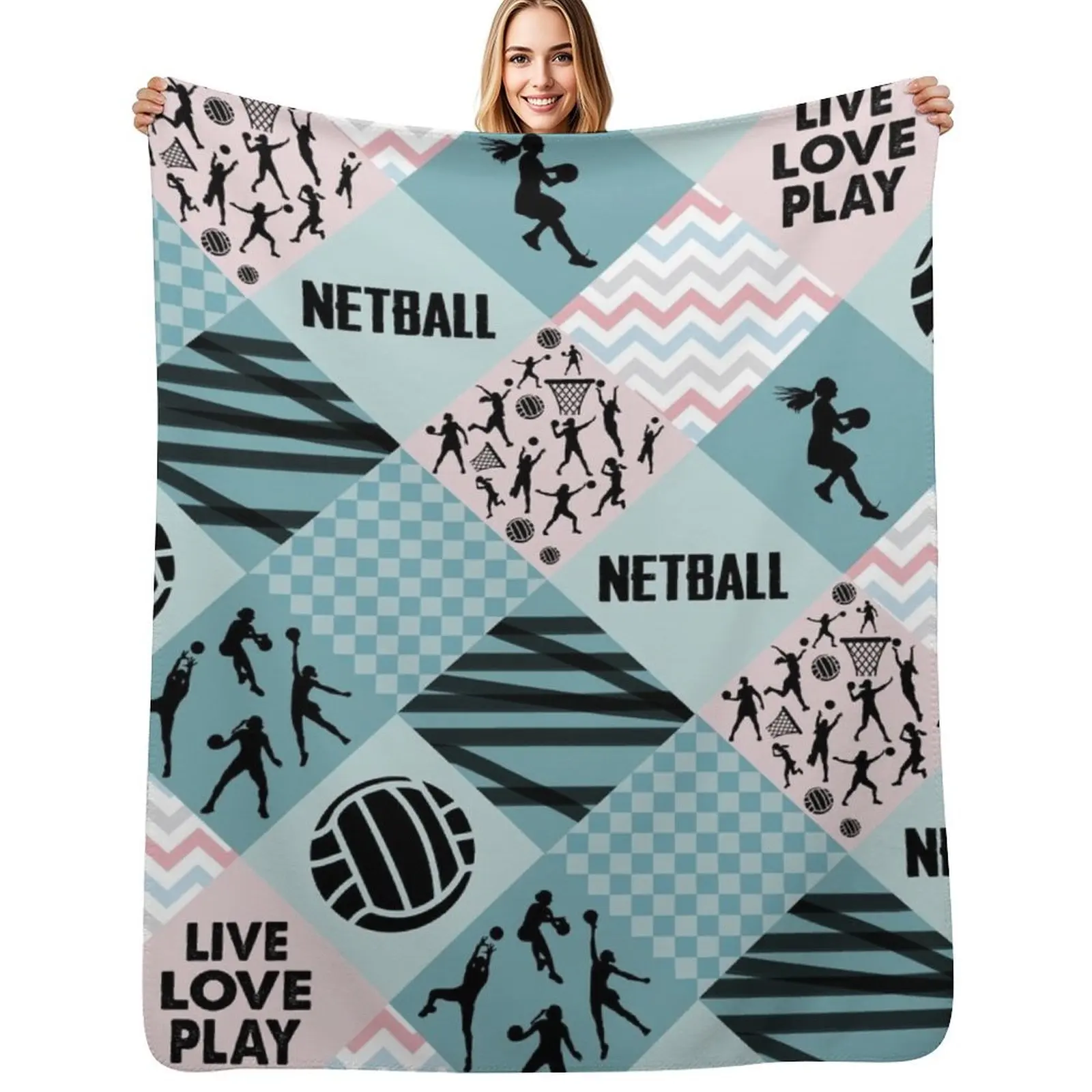 

NETBALL PATTERN CROSS Throw Blanket Polar Sofas cosplay anime Luxury Thicken Blankets
