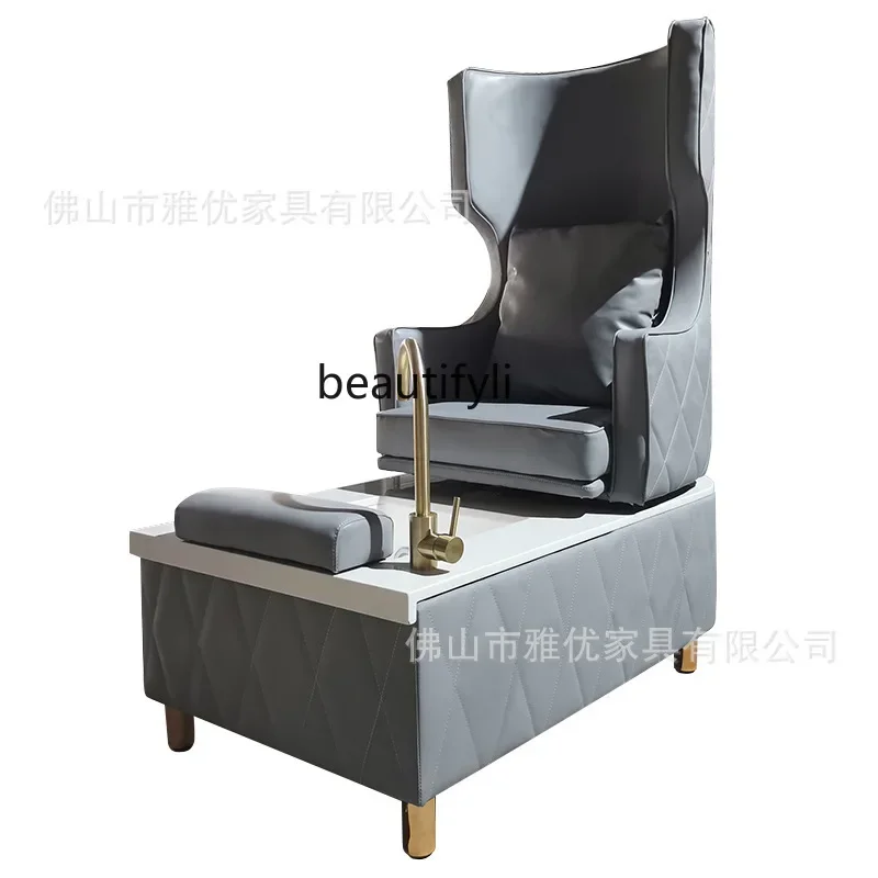 

Manufacturer high-end club spa foot chair multi-function foot bath sofa with basin single foot washing sofa