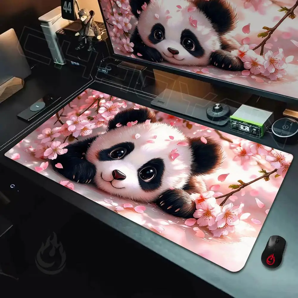 Adorably fluffy panda Mouse Pad Large Computer Office Game Table Mats Rubber Anti-slip XXL Mouse Mat HDP Long Desk Pads Mauspad