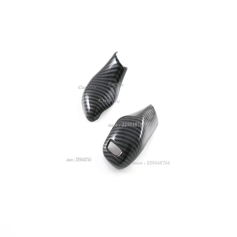 For MG HS 2018-2022 2023 RHD ABS Carbon Fiber Steering Wheel Button Frame Gear Head Knob Cover Interior Accessories