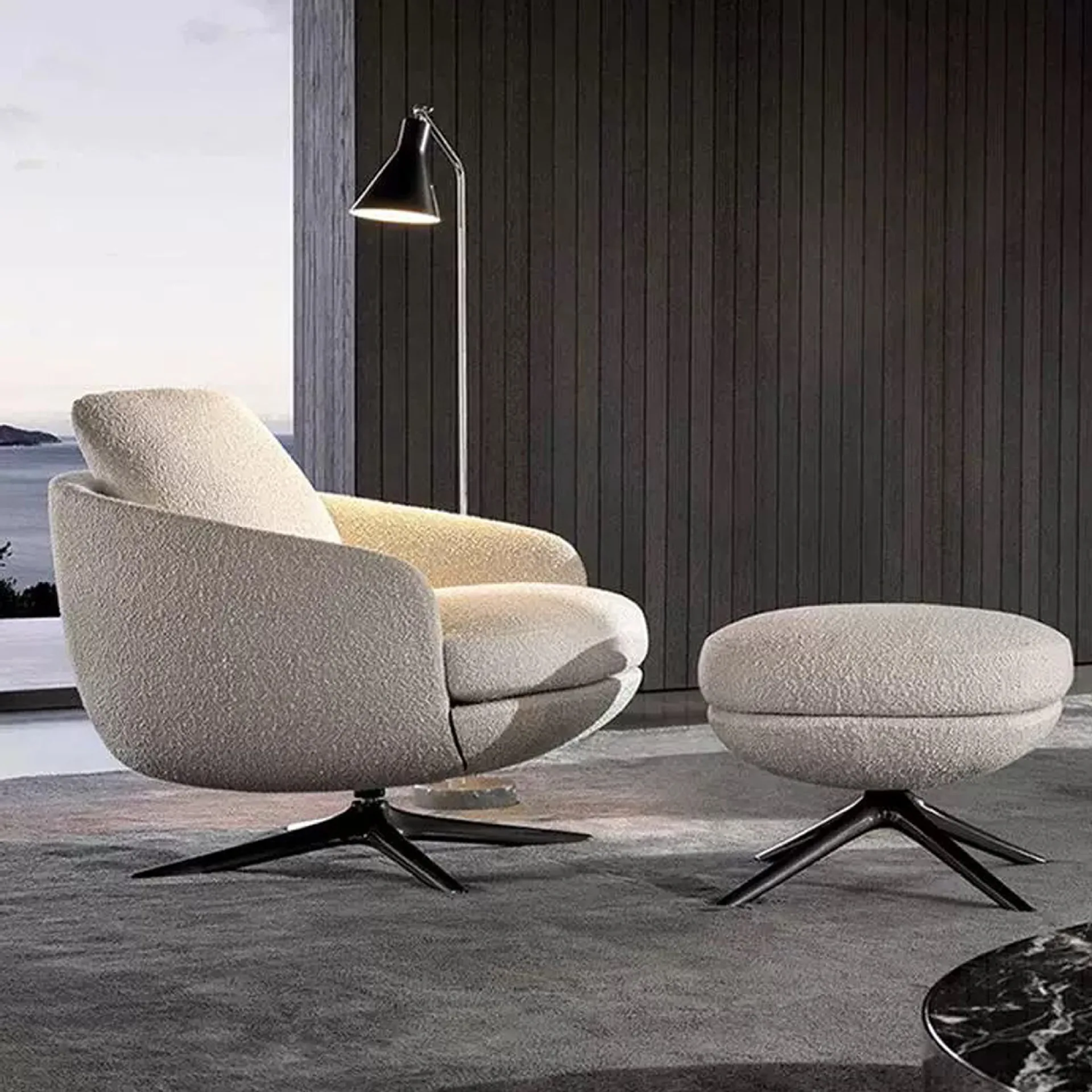 ที่วางแขน, เก้าอี้โซฟาเดี่ยว, ห้องนั่งเล่น, ระเบียง, สำหรับพักผ่อน, ผ้าฝ้ายและผ้าลินิน, หมุนได้