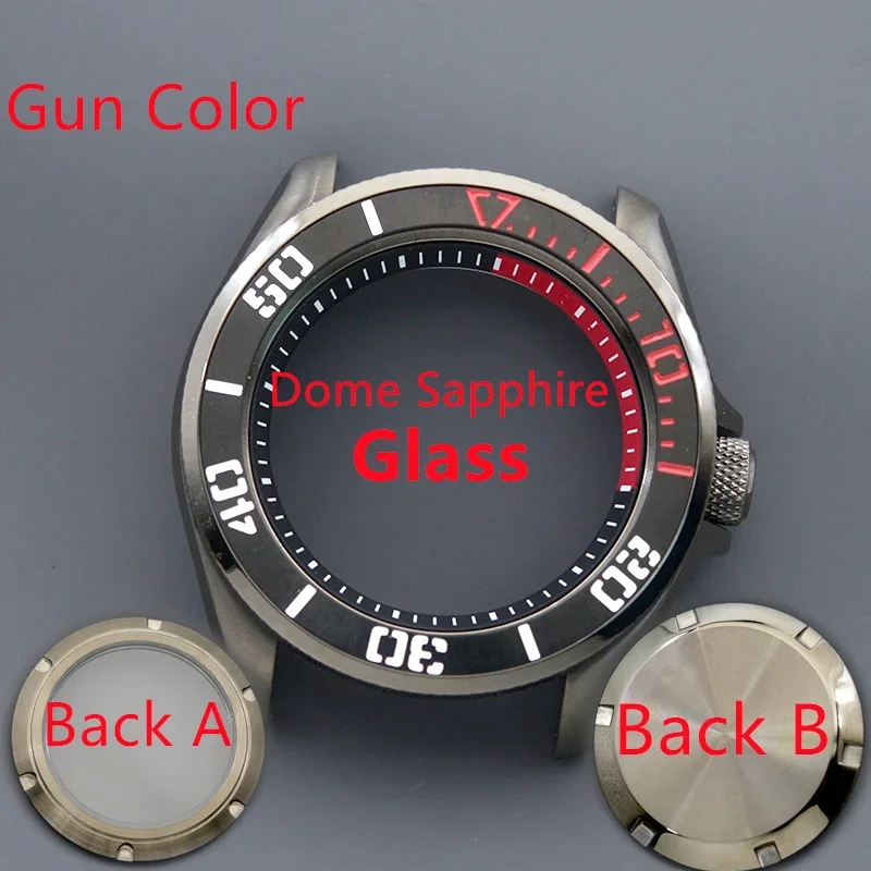 Men's Watch Case Fit NH34 NH35 NH36 Automatic Movement Sapphire Glass 200M Waterproof Gun Colour Case Design SKX007 SKX009 image 3